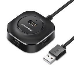 Jasoz Hub USB2.0 Hub USB2.0 Hub 1 à 4 Hub d'amarrage, Couleur: Noir 0.5m
