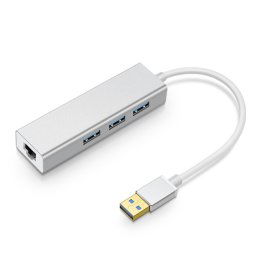 YH-U1009 3 x USB 3.0 + RJ45 à USB 3.0 HUB SANS STRONDONNÉE externe pour ordinateurs portables, Livraison de couleurs aléatoires