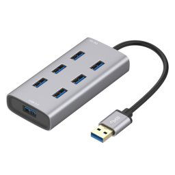 Hub de station d'accueil en boîtier en métal multiport avec 7 ports USB 3.0