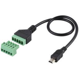 Mini 5 broches mâle à 5 broches bornes enfichables connecteur USB sans soudure câble adaptateur de connexion sans soudure, longueur: 30 cm