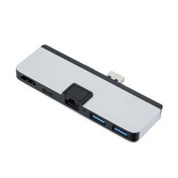 T0409 Convertisseur d'interface de câble réseau de station d'accueil multifonctionnelle USB 3.0 HUB pour Microsoft Surface Pro 7 (avec port réseau)