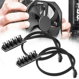 2 PCS Ventilateur d'ordinateur Hub PWM Hub de ventilateur de châssis d'ordinateur (un glisser cinq)