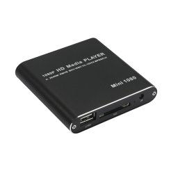 MINI 1080P Full HD Media USB HDD Boîte de lecteur de carte SD / MMC, (noir)