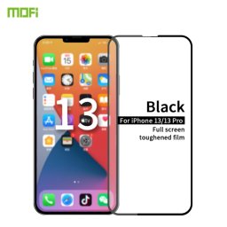 Film de verre trempé en plein écran mofi 9h 2.5d pour iPhone 13/13 Pro (Noir)