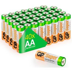 1x40 GP Super Alkaline AA Mignon Batterien Blister 030E15AS40-2