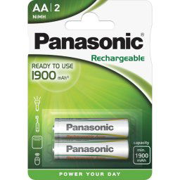 1x2 Panasonic NiMH Mignon AA 1900 mAh Ready to use