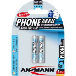 1x2 Ansmann maxE NiMH piles Micro AAA 800 mAh DECT PHONE