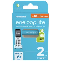 1x2 Panasonic Eneloop lite Micro 550mAh AAA DECT BK-4LCCE/2DE