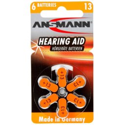 1x6 Ansmann Zinc-Air 13 (PR48) pour appareil auditif