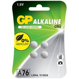 1x4 GP Alkaline LR44, 76A 1,5V