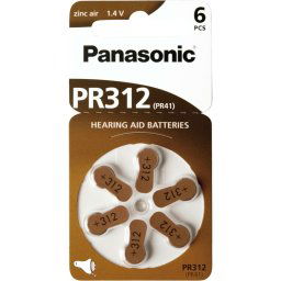 Panasonic PR 312 Zinc air pour app. auditif Lot de 6