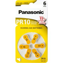 Panasonic PR 10 Zinc air pour app. auditif Lot de 6