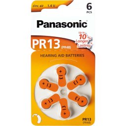 Panasonic PR 13 Zinc air pour app. auditif Lot de 6