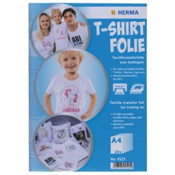 Herma Tranp. Tshirt A4 p.textile clair et blanc, 20 feuilles 4525