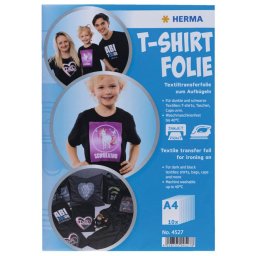 Herma Transp.Tshirt A4 p.textile foncé et noir, 10 feuilles 4527