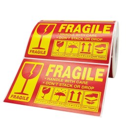 ATTENTION AVERTISSEMENT D'AVERTISSEMENT DE L'EMBALLAGE DE TRANSPORT DE TRANSPORT Autocollant Autocollants Fragile, Taille: 127x76mm (A-310)