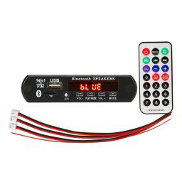 Carte de décodeur de lecteur MP3 Audio 12V de voiture Carte TF Radio FM USB AUX, avec Bluetooth / télécommande