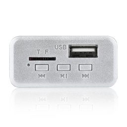 Carte de décodeur de lecteur MP3 Audio 12V de voiture Carte TF Radio FM USB AUX, avec Bluetooth (blanc)
