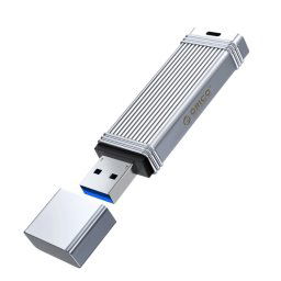 Clé USB ORICO, lecture : 100 Mo/s, écriture : 50 Mo/s, mémoire : 128 Go, port : USB-A (argent).