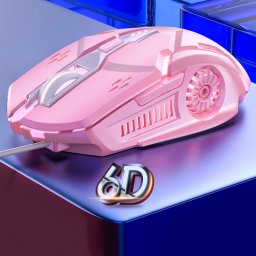 YINDIAO G5 3200DPI Souris de jeu filaire RVB à 4 modes réglables à 6 touches (rose)