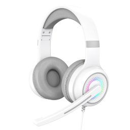 Y20 LED Casque de jeu filaire PC stéréo basse avec microphone (Blanc)