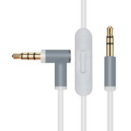 ZS0087 Câble d'écouteur masculin de 3,5 mm à mâle avec micro et câble à câble: 1,4 m (blanc)