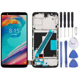 Pour Oneplus 5T A5010 Assemblage complet du numériseur avec cadre Écran LCD OEM (Noir)
