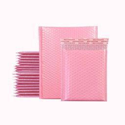 50 pcs Pink Co-Extrusion Film Bubble Sac Logistique Emballage Équipement Épaissi Sac, Taille: 25x30cm