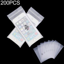 Sac auto-adhésif CPE translucide givré 200 PCS Sac d'emballage à fermeture à glissière, taille: 10x13 + 2cm