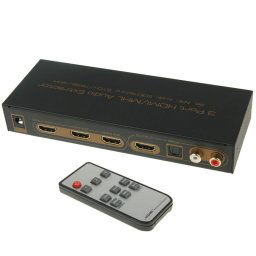 Extracteur audio HDMI / MHL à 3 ports avec télécommande infrarouge, réglage EDID audio 4K ARC 5.1 canaux / PASS / 2 canaux