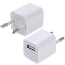 Chargeur USB à de haute qualité, 1A, pour iPad, iPhone, Galaxy, Huawei, Xiaomi, LG, HTC et autres téléphones intelligents, appareils rechargeables (Blanc)