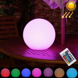 LEH-42321 30cm boule ronde lampe solaire d énergie, jardin flottant changeant la lumière colorée de LED avec 0.8W panneau solaire monocristallin de silicium (blanc)