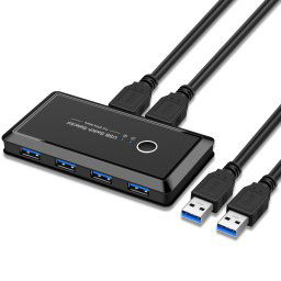 UK204V sélecteur de commutateur USB 3.0 sans lecteur 2 ports USB partageant 4 ports USB adaptateur de commutation pour souris, clavier, imprimante