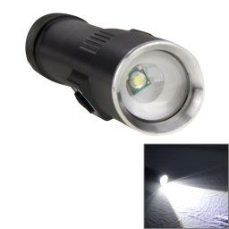 Lampe de poche rechargeable à intensité variable blanche, 3 modes avec aimant et cordon (noir)