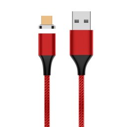 M11 5A USB à micro USB nylon tressé câble de données magnétique, longueur de câble: 1m (rouge)