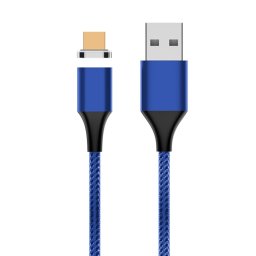 M11 5A USB à micro USB nylon tressé câble de données magnétique, longueur de câble: 1m (bleu)