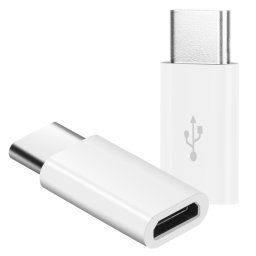 Adaptateur de convertisseur USB-C / Type-C 3.1 mâle vers micro USB femelle, longueur: 3 cm, Adaptateur convertisseur USB-C / Type-C 3.1 mâle vers micro USB femelle, longueur: 2,5 cm (blanc)