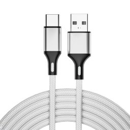 4 PCS 2.4A USB-C / TYPE-C pour le câble de données de chargement rapide tressé USB, longueur: 1,5 m (argent)