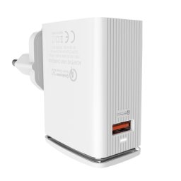 LDNIO A1301Q 2 en 1 18W QC3.0 Interface USB chargeur de voyage chargeur de téléphone portable avec câble de données 8 broches, prise ue