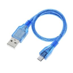 Câble adaptateur USB 2.0 vers micro USB mâle, longueur : 30 cm (bleu)