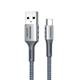 Remax RC-003a 2.4A Type-C / USB-C Barrett Series Charging Data Cable, Length: 1m(Silver)
