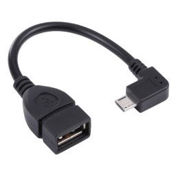 90 degrés micro USB mâle sur câble d'adaptateur AF USB 2.0 avec fonction OTG pour Galaxy / Nokia / LG / BlackBerry / HTC One X / Amazon Kindle / Sony Xperia, etc. (13cm) (noir)