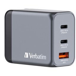 Verbatim GNC-64 GaN Chargeur 65W 2xUSB-C PD, 1xUSB-A QC 3.0 32201