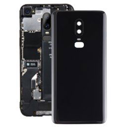 Pour le couvercle arrière de la batterie à surface lisse OnePlus 6 (noir)