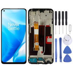 Pour OnePlus Nord N200 5G DE2118 Assemblage complet du numériseur avec cadre Écran LCD OEM (Noir)