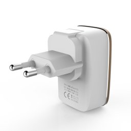 LDNIO A2204 2 en 1 12W double interface USB chargeur de voyage chargeur de téléphone portable avec câble de données de type C / USB-C, prise ue