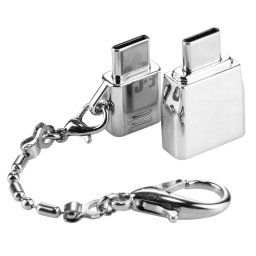 Micro USB Femelle vers USB-C / Type-C Mâle + USB 2.0 Femelle vers USB-C / Type-C Mâle Adaptateur Métal, Adaptateur Micro USB Femelle vers USB-C / Type-C Mâle + USB 2.0 Femelle vers USB-C / Type-C Mâle Métal