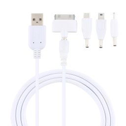 Câble de données multifonction 5 en 1 avec 4 adaptateurs, convient pour Mico USB / HDMI / Nokia 2.0 / iPhone 4