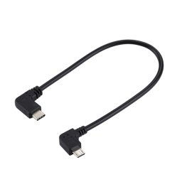 Câble adaptateur coudé mâle USB-C / Type-C vers Micro USB coude mâle, longueur totale: environ 25 cm, Pour Samsung, Huawei, Xiaomi, HTC, Meizu, Sony et autres Smartphones