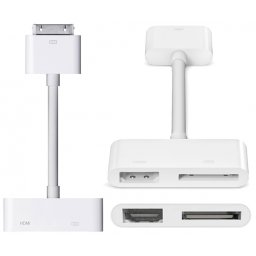 Adaptateur numérique AV HDMI à HDTV pour le nouvel iPad (iPad 3) / iPad 2 / iPad / iPhone 4 & 4s / iPod Touch 4 (blanc)